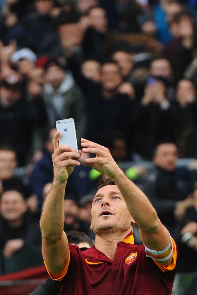 Francesco Totti selfie tegen Lazio