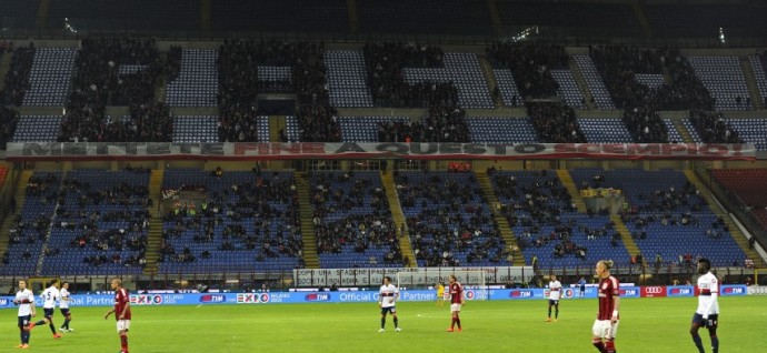 Basta, a choreo display by AC Milan Fans against Genoa