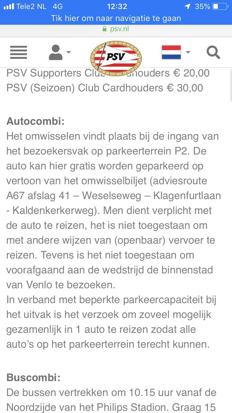 Start de normalisatie: ‘verkeerd’ gereden PSV supporters niet welkom