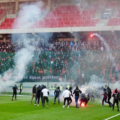 Spartak Trnava en Slovan Bratislava rellen