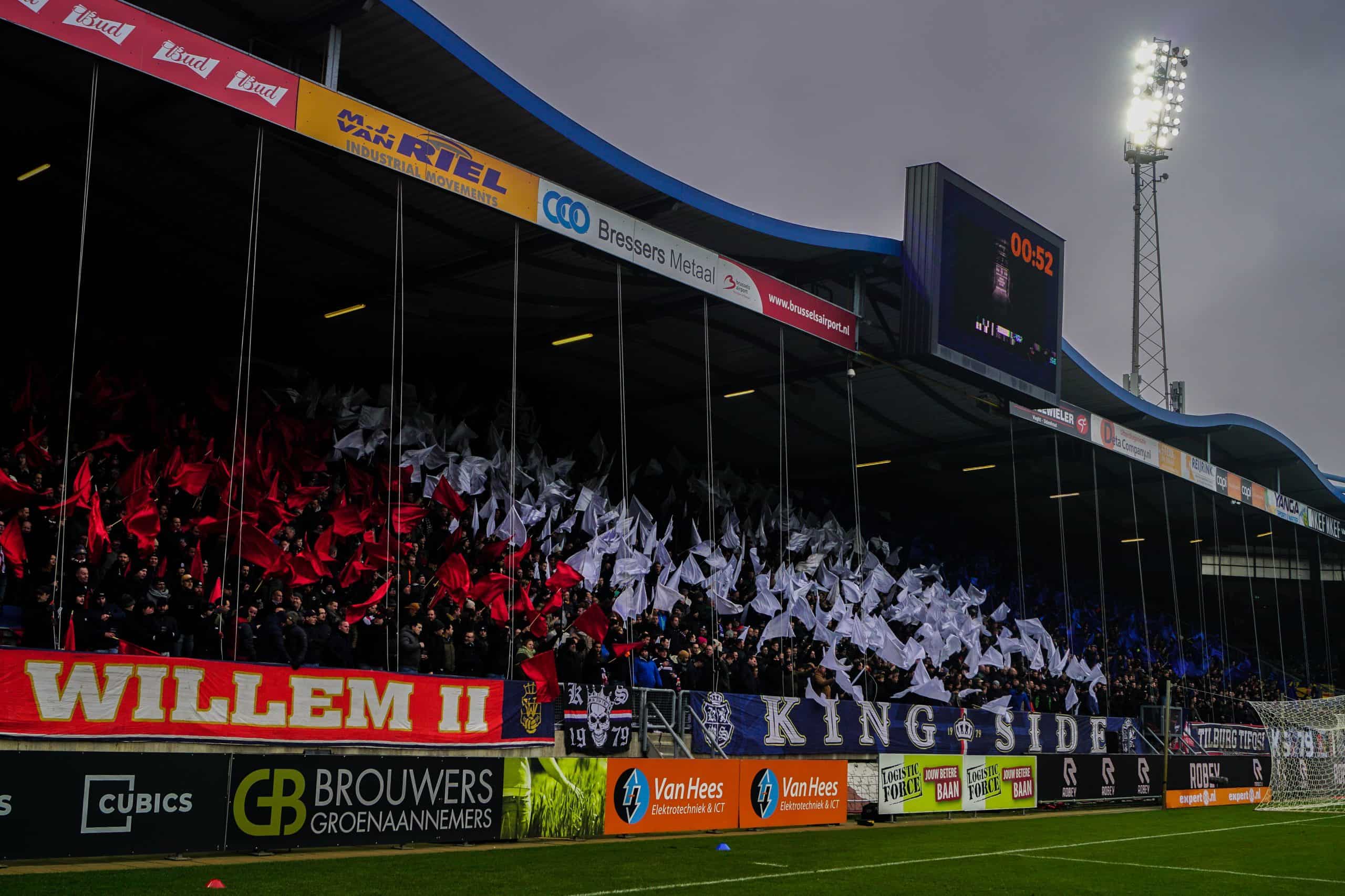 Willem II-supporters laten van zich horen bij terugkeer Brabantse derby