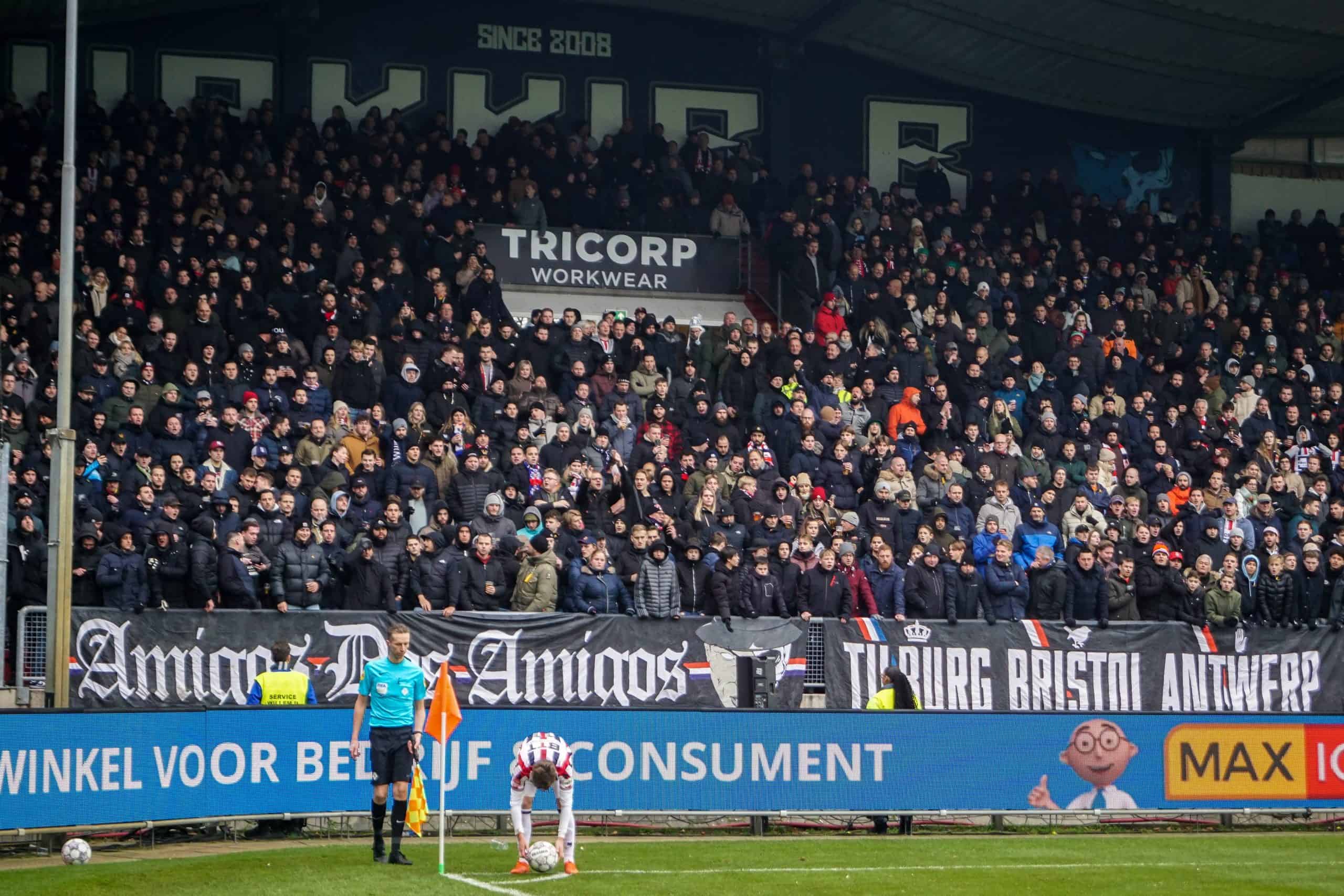 Willem II-supporters laten van zich horen bij terugkeer Brabantse derby