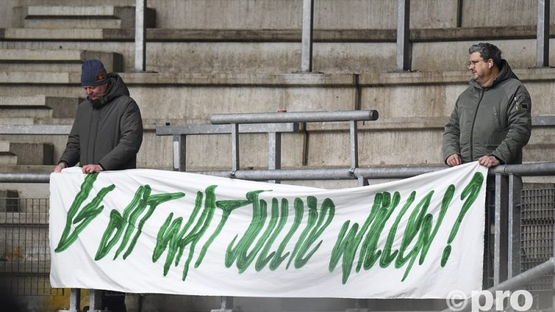 FC Groningen supporters zijn boos op Heerenveen