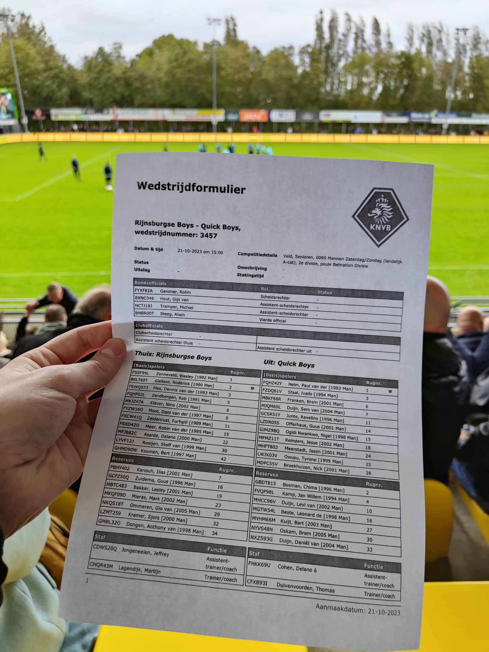 Quick Boys laat zich niet stoppen door uitsupportersverbod bij Rijnsburgse Boys