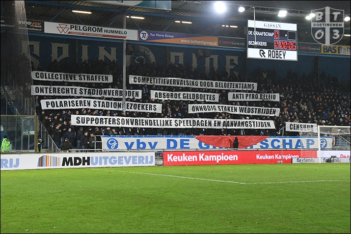 De KNVB krijgt een (terecht) warm welkom bij De Graafschap