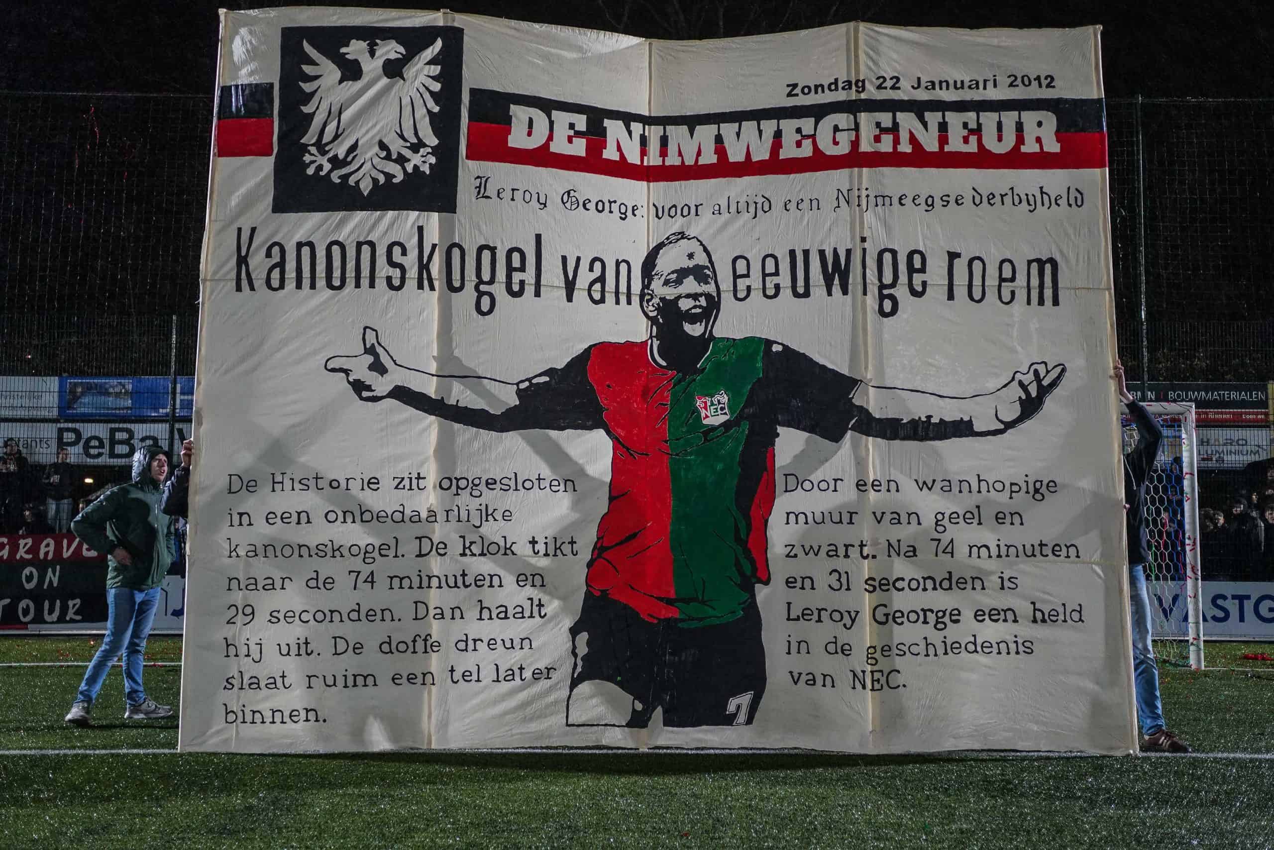 Feestje voor NEC-supporters op regenachtige avond bij GVVV