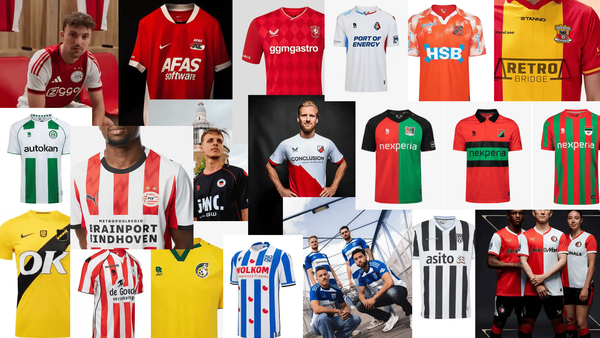 Dit zijn de thuisshirts van de clubs uit de Eredivisie